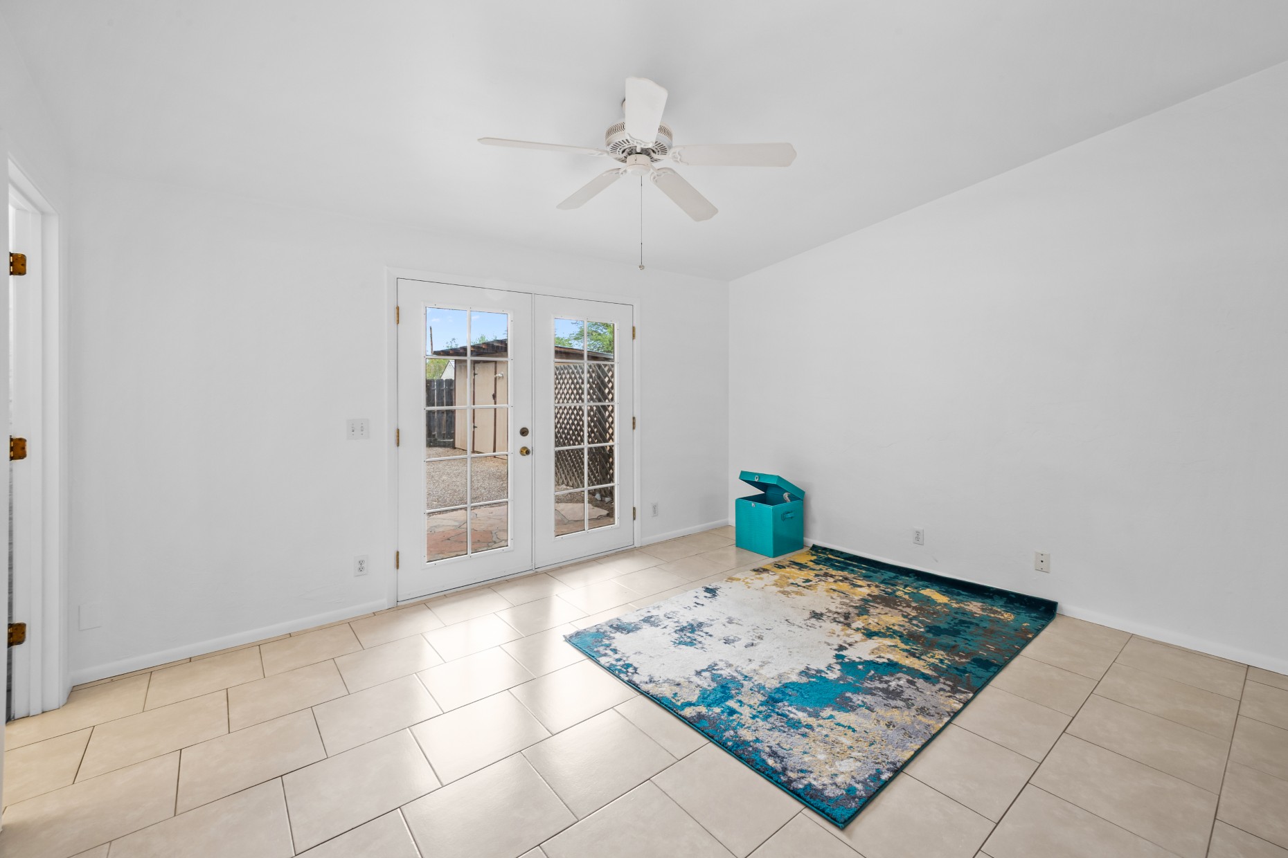 Bonus room with French doors to the backyard