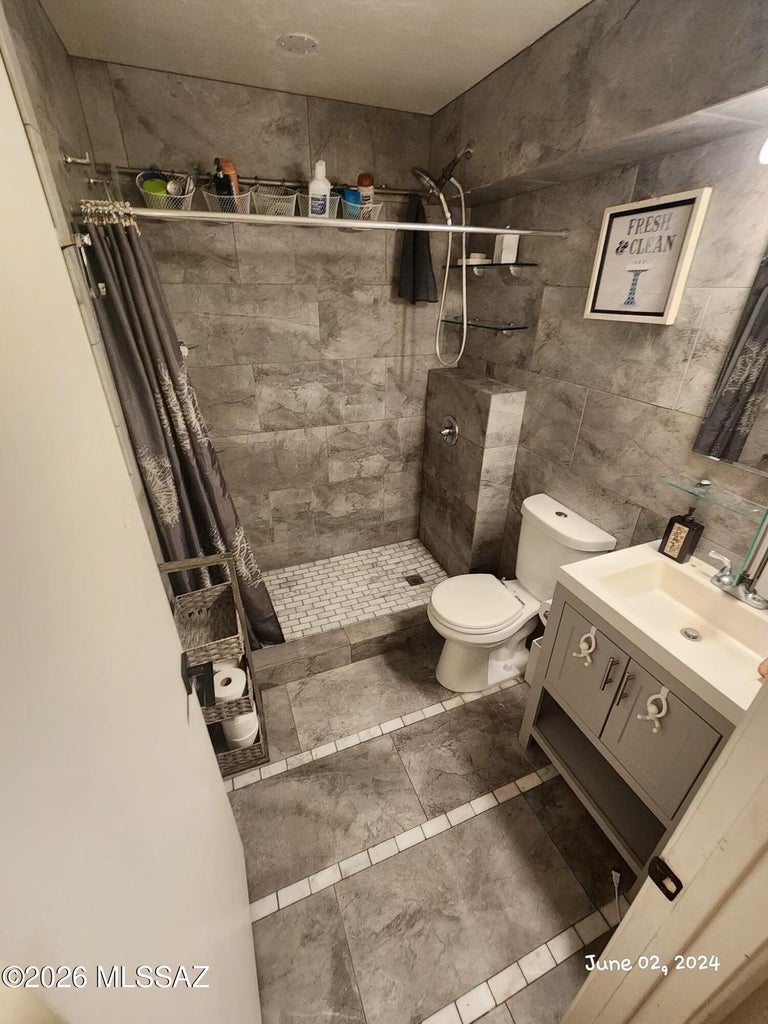 Updated walk-in tile shower