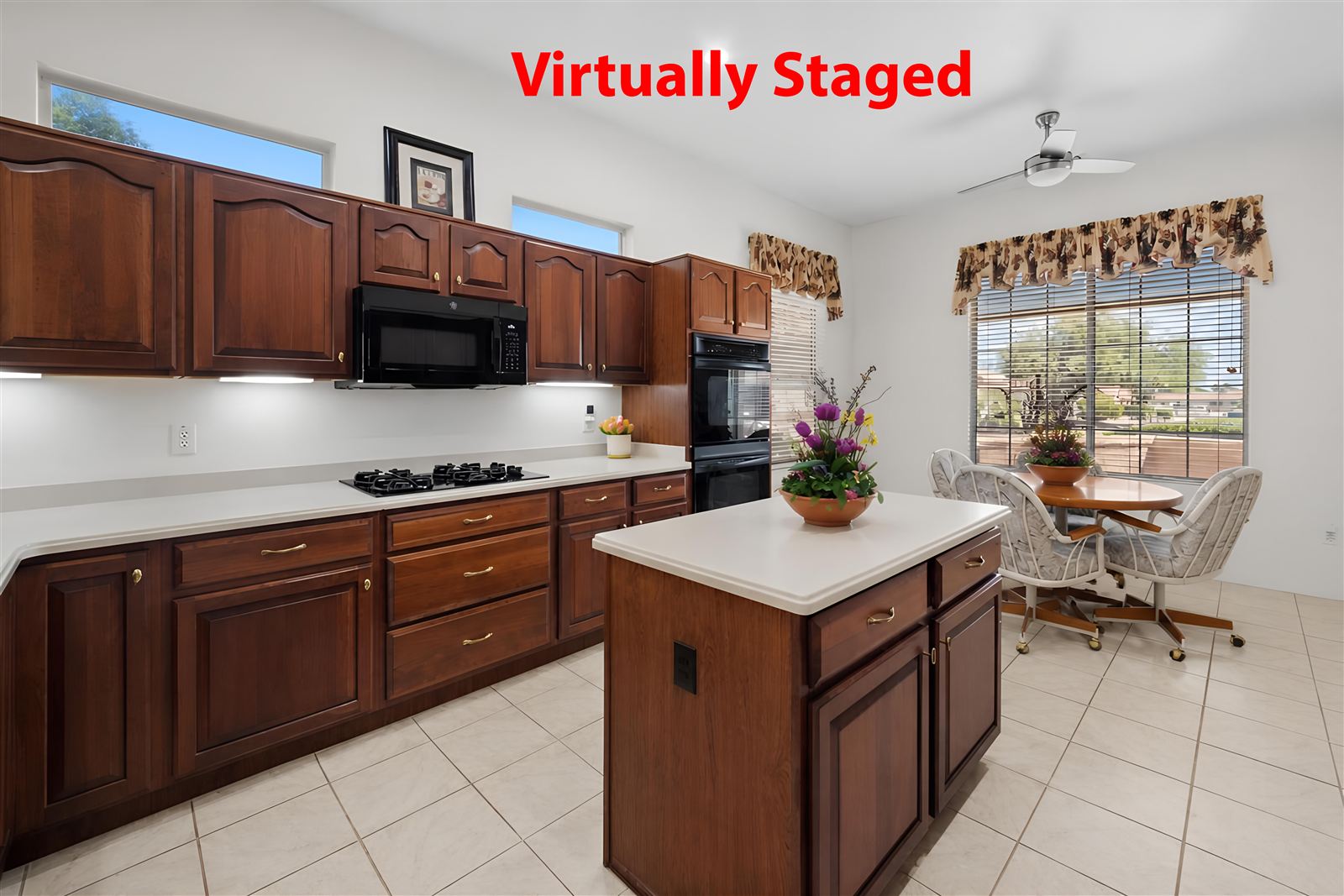 Kitchen, virtually staged