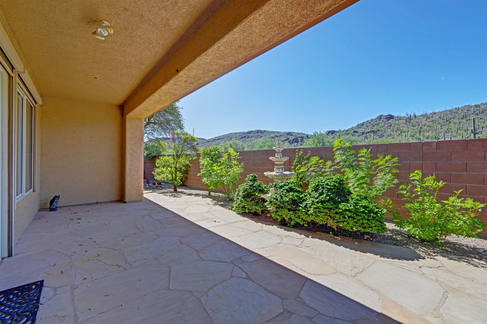 Patio with mountain views